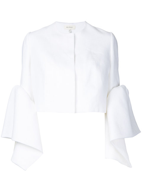 Delpozo Frilled Cuffs Cropped Jacket | ModeSens