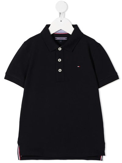 Tommy Hilfiger Junior Teen Embroidered-logo Polo Shirt In Blue