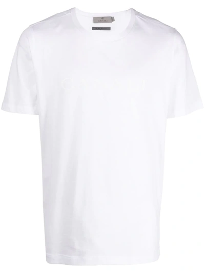 Canali Logo-print Cotton T-shirt In White