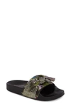Steve Madden Silky Slide Sandal In Black Floral Multi