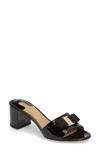 Ferragamo Women's Eolie Patent Leather Block Heel Slide Sandals In Nero