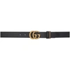 Gucci Reversible Leather Belt With Double G Buckle In 8170 Nero/n