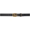 Gucci Reversible Leather Belt With Double G Buckle In Black