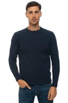 Andrea Fenzi Round-neck Pullover Blue Wool Man