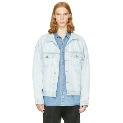 Fear Of God Fifth Collection Selvedge Denim Trucker Jacket In Light Indigo