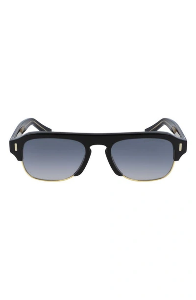 Cutler And Gross 56mm Flat Top Sunglasses In Black/ Grey Gradient