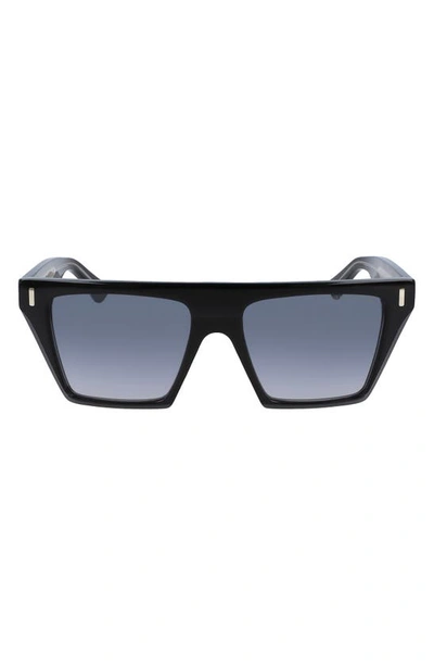 Cutler And Gross 55mm Square Sunglasses In Black/ Black