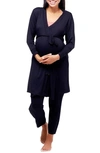 Nom Maternity Second Skin Maternity Robe In Black
