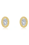 Lafonn Classic Simulated Diamond Stud Earrings In Gold/ Clear Oval