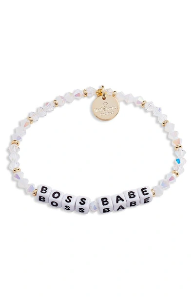Little Words Project Beaded Stretch Bracelet In Icy