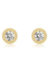 Lafonn Classic Simulated Diamond Stud Earrings In Gold/ Clear Circle