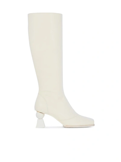 Jacquemus Open Toe Boots In White