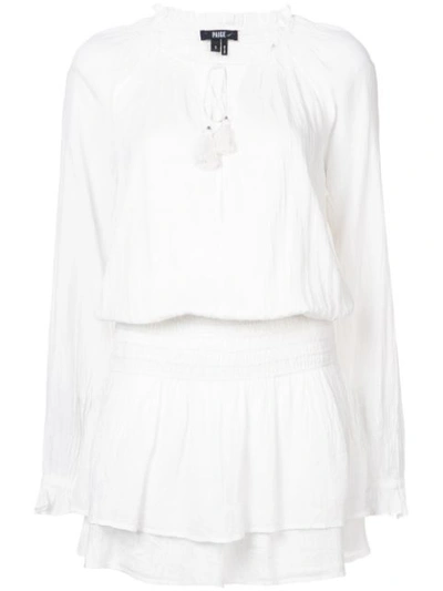 Paige Lemay Tiered Blouson Dress In White