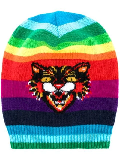 Gucci Multicolor Angry Cat Wool Beanie