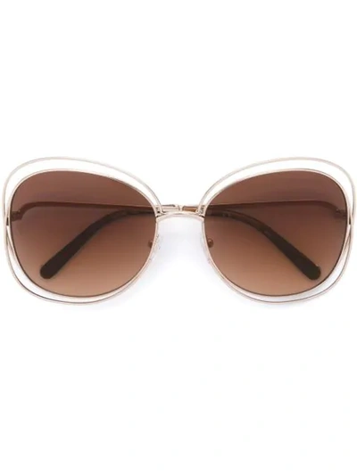 Chloé Women's Carlina Aviator Sunglasses, 61mm In Metallic