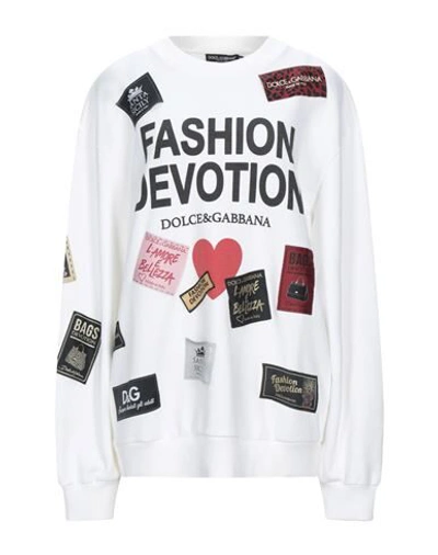 Dolce & Gabbana Appliquéd Printed French Cotton-blend Terry Sweatshirt In White