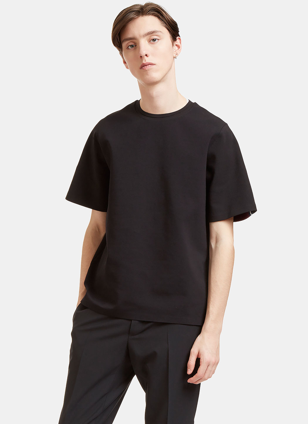 Oamc Men's Oversized Contrast Knit Panel T-shirt In Black | ModeSens