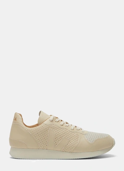 Veja Holiday Low-top Perforated Leather Sneakers In Beige