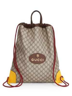 Gucci Gg Drawstring Backpack In Black | ModeSens