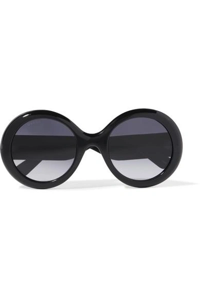 Gucci Round-frame Glittered Acetate Sunglasses
