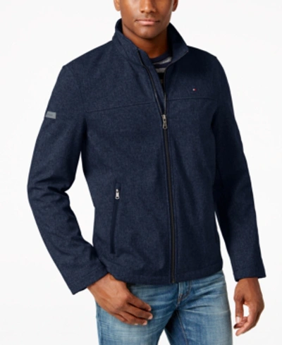 Tommy Hilfiger Soft-shell Classic Zip-front Jacket In Midnight