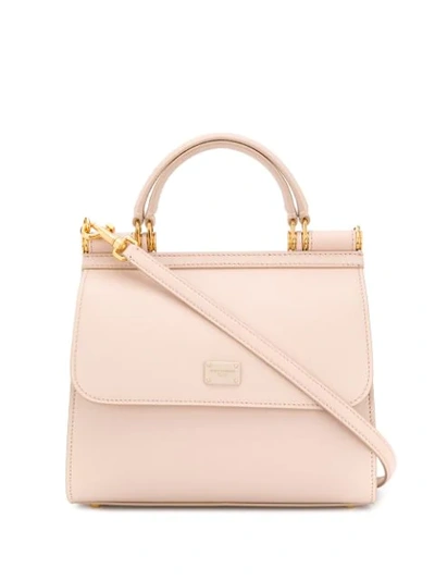 Dolce & Gabbana Small Sicily Tote In Neutrals