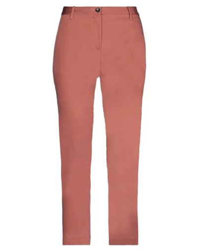 Nine:inthe:morning Nine In The Morning Woman Pants Rust Size 26 Cotton, Linen, Elastane In Red