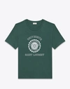Saint Laurent University-print Cotton-jersey T-shirt In Green
