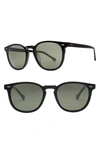 Electric Oak 58mm Round Sunglasses In Gloss Black/ Grey