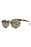 Electric Oak 58mm Round Sunglasses In Gloss Spotted Tort/ Grey
