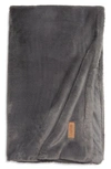 Unhide Lil' Marsh Mini Faux Fur Throw Blanket In Charcoal Charlie