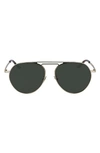 Cutler And Gross 56mm Aviator Sunglasses In Gold/ Tortoiseshell/ Black