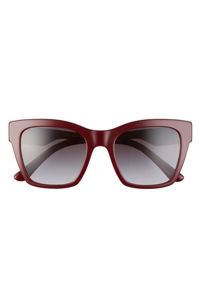 Dolce & Gabbana 53mm Gradient Cat Eye Sunglasses In Bordeaux/ Grey Gradient