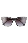 Dolce & Gabbana 53mm Gradient Cat Eye Sunglasses In Black Lace/ Grey Gradient