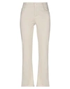 Merci .., Woman Pants Beige Size 4 Cotton, Elastane