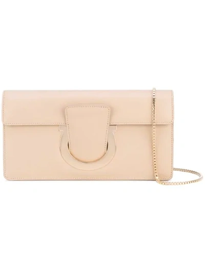 Ferragamo Salvatore  Gancio Clutch Bag - Neutrals