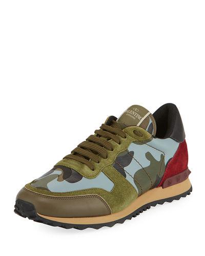 Valentino Garavani Rockstud Camouflage Men's Trainer Sneaker, Multi ...