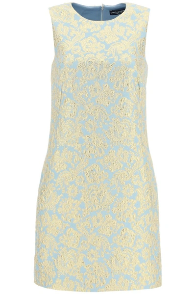 Dolce & Gabbana Lame Jacquard Mini Dress In Multi