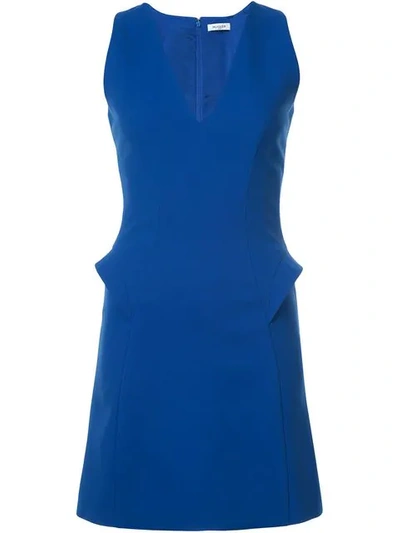 Mugler Blue V-neck Shift Dress