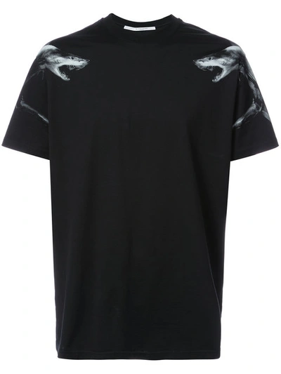 Givenchy Cuban Fit Shark Printed Jersey T-shirt, Black | ModeSens