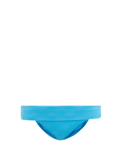 Melissa Odabash Brussels Zigzag-jacquard Bikini Briefs In White Pique
