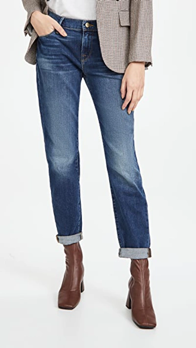 Frame Le Garcon Cropped Mid-rise Slim-leg Jeans In Multi