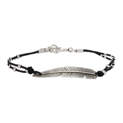 Isabel Marant Silver & Black Feather Bracelet In Silver 08si