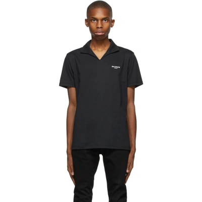 Balmain Wingtip-collar Cotton T-shirt In Black