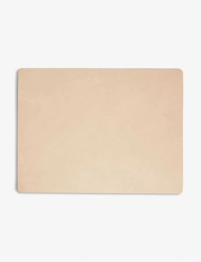 Lind Dna Nupo Rectangle Leather Placemat 35cm X 45cm In Sand