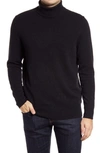 Nordstrom Men's Shop Cashmere Turtleneck Sweater In Black Caviar