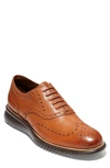 Cole Haan 2 Zerogrand Wingtip Oxford Shoe In British Tan Leather/ Java