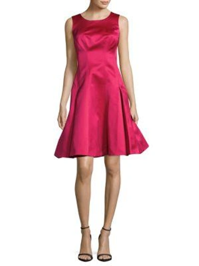 Zac Posen Solid Fit-&-flare Dress In Fuchsia