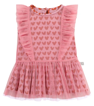 Stella Mccartney Baby Girl's Heart Print Tulle Dress In Red