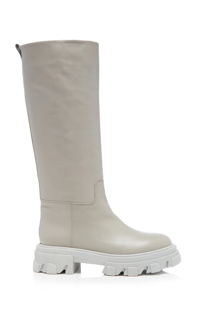 Gia X Pernille Teisbaek Women's Tubular Leather Knee Boots In Grey